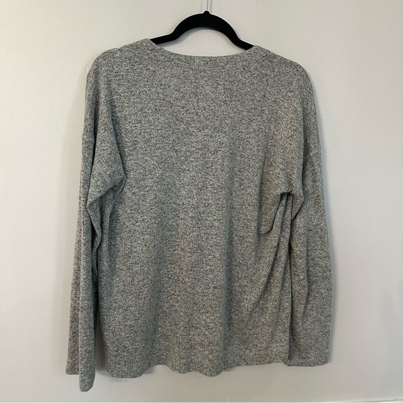 Rails Leigh Melange Grey Studded Women’s Long Sleeve V-Neck Size M GUC - Picture 8 of 8